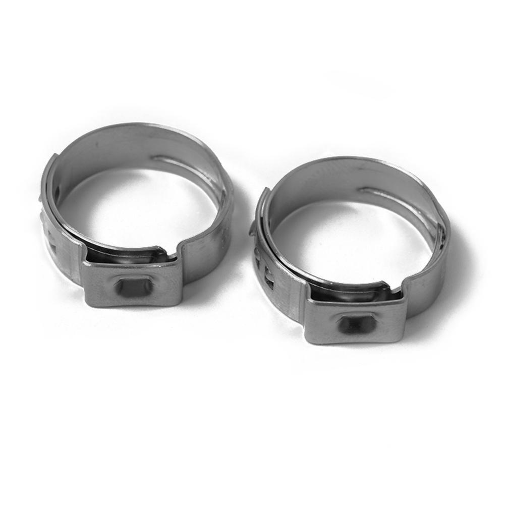 10pcs Single Ear Stainless Steel Hydraulic Hose Clamps O Clips (9.4-11.9mm)