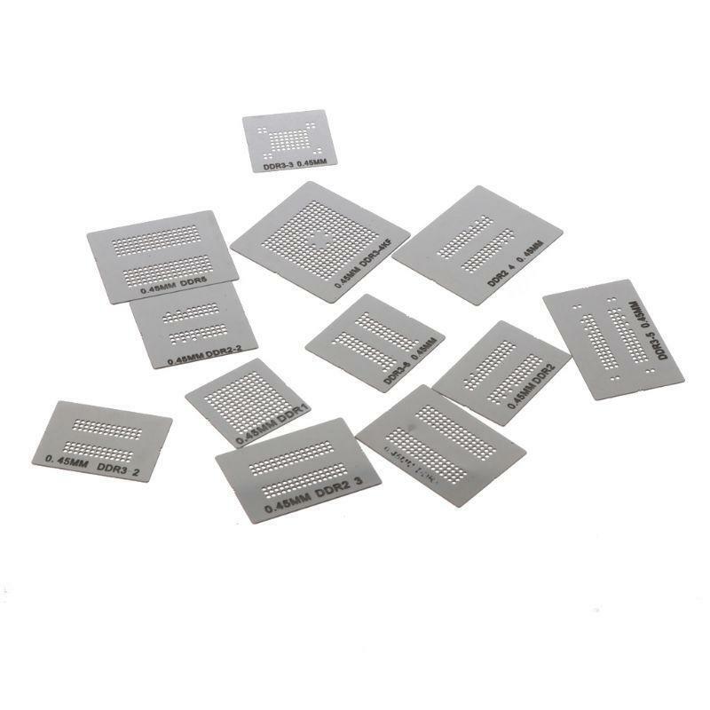 13pcs Universal Stencil Template BGA Reballing Holder Jig For DDR1 DDR2 DDR3