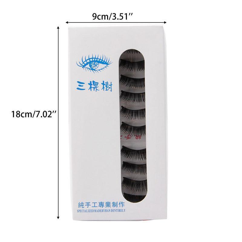 10 Pairs Natural Thick Black Long False Eyelashes Makeup Charming Eyes Lashes