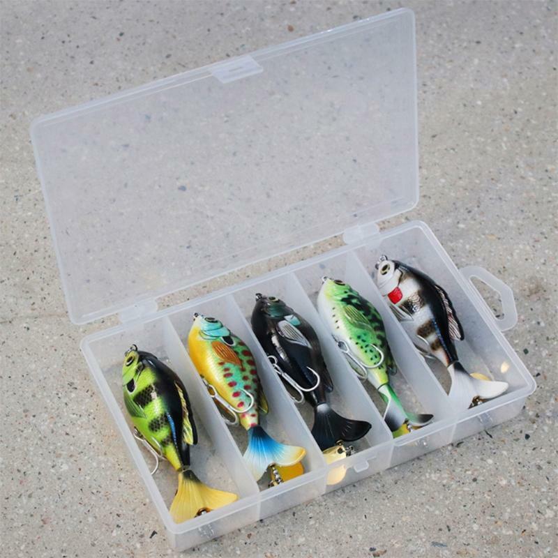 5pcs/set Whopper Popper 6cm/16.5g Topwater Fishing Lure Hard Bait Rotate Tail