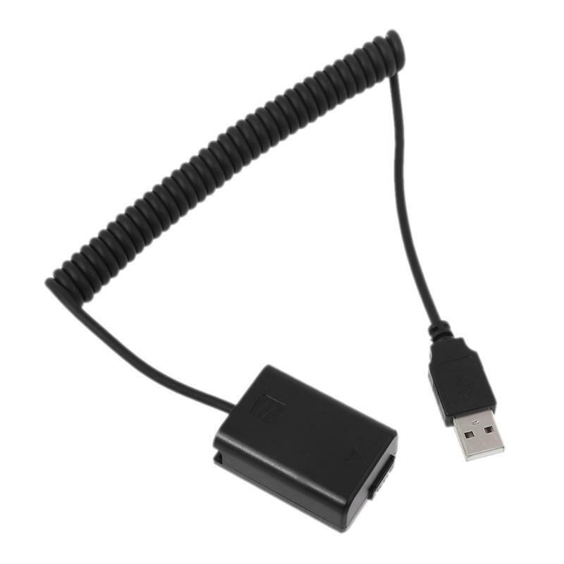 USB Spring Power Cable NP-FW50 Battery Eliminator for -Sony A7 A7RII A6500 A7RII