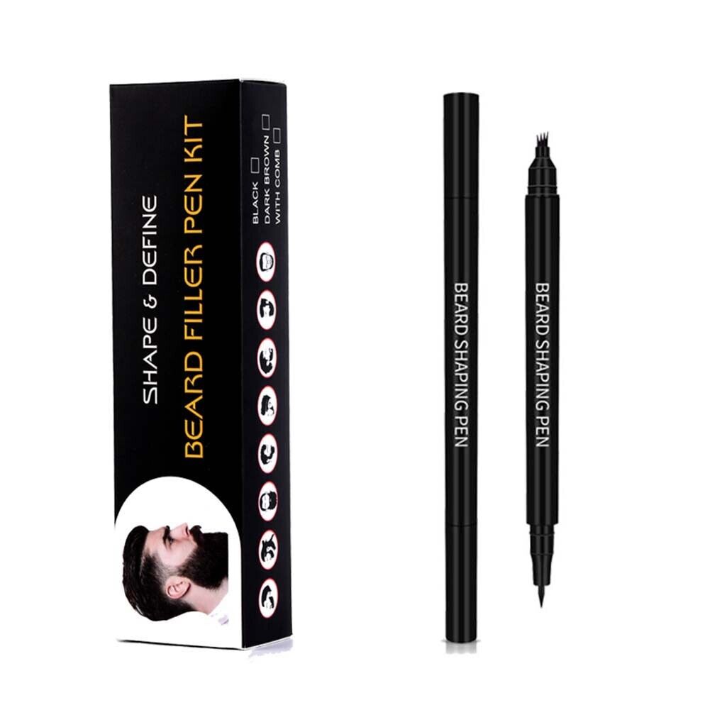 2 in 1 Beard Filling Pen Double Head with Brush Durable Male Styling Tools