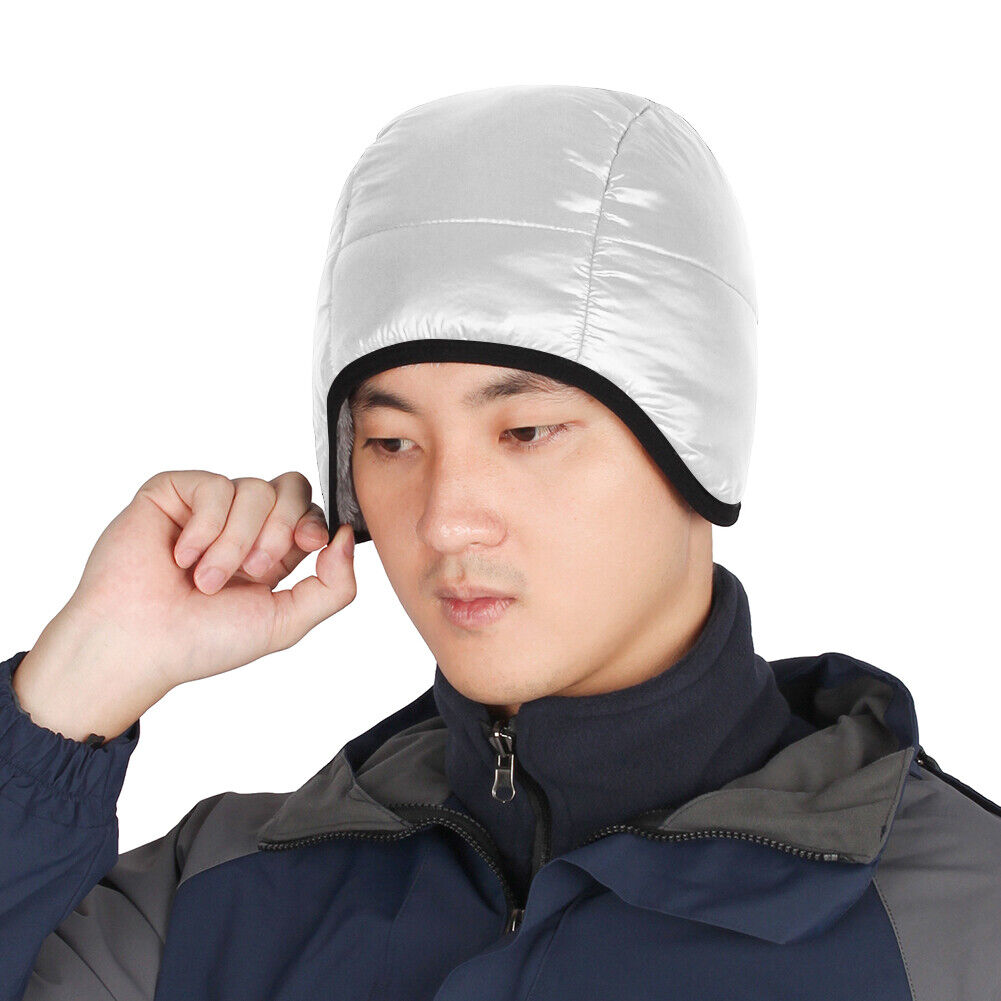 Warm Cycling Down Cap Windproof Skiing Ear Protection Beanie Hats (Gray)