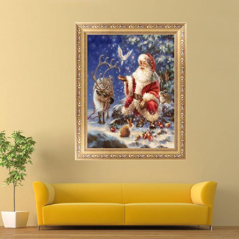DIY 5D Diamond Painting Snow Christmas Santa Claus Cross Stitch Kit Home Decor