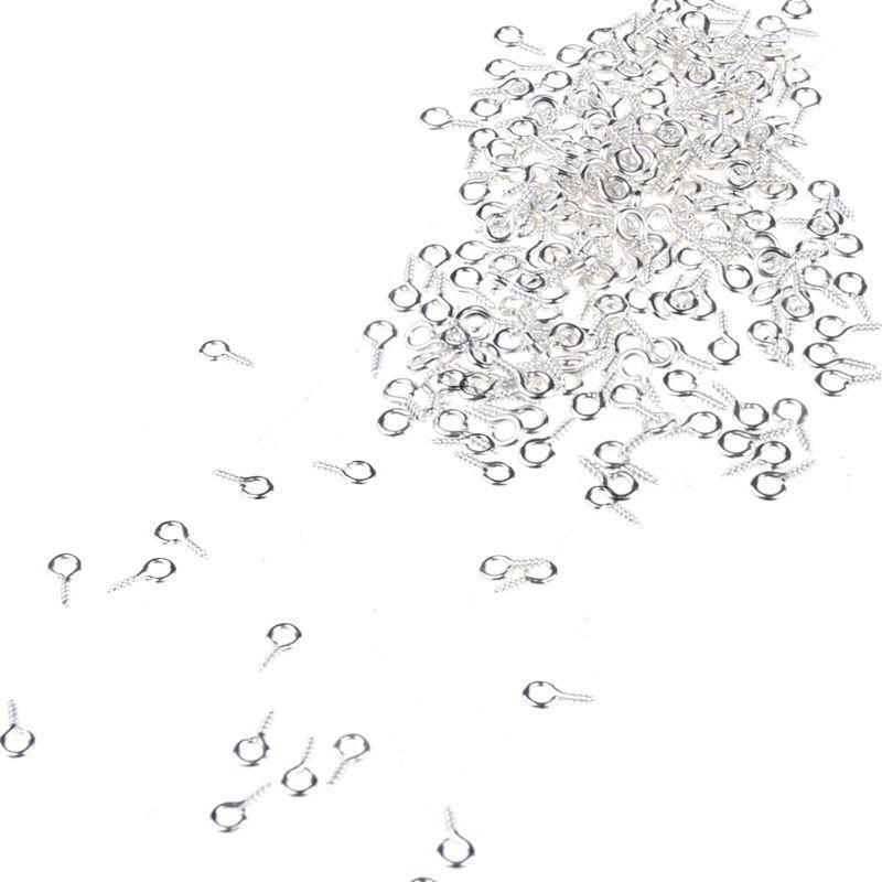 600x/Set Mini Screws Eye Pin Peg Eye Pins Hooks for DIY Jewelry Keychain Making