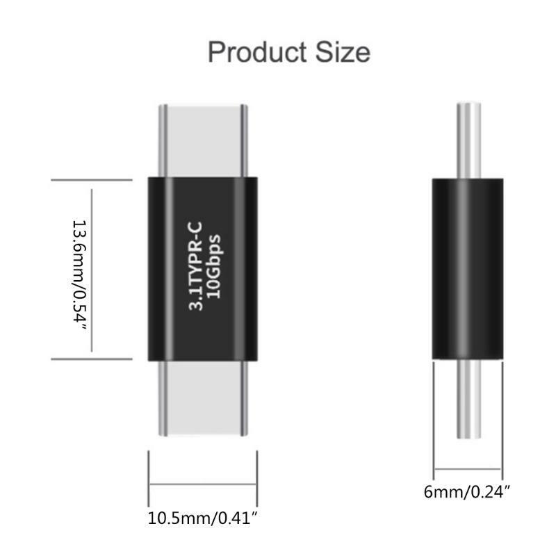 2Pcs USB-C/Type-C to Type-C Adapter Conversion Computer Fast Charging Connector