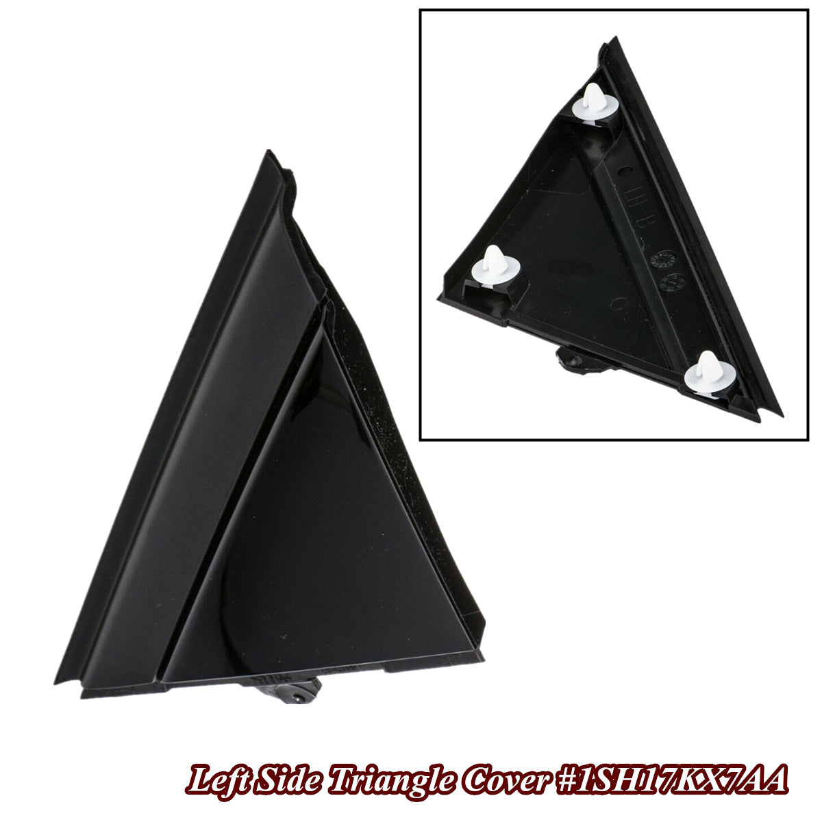 Glossy Black Left Door Mirror Flag Cover Molding #1SH17KX7AA For Fiat 500 12-17