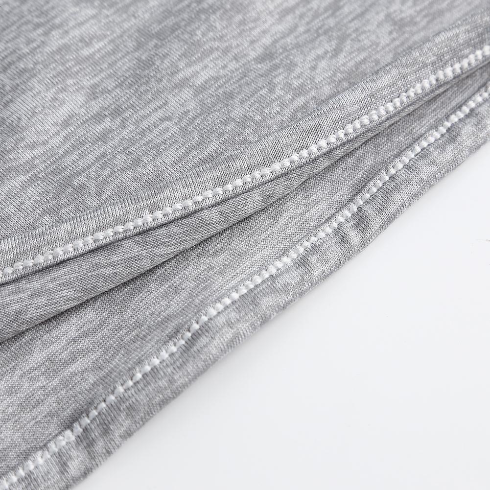 Women Casual Long Sleeve T-shirt Irregular Hem Tops Street Wear (Grey L)