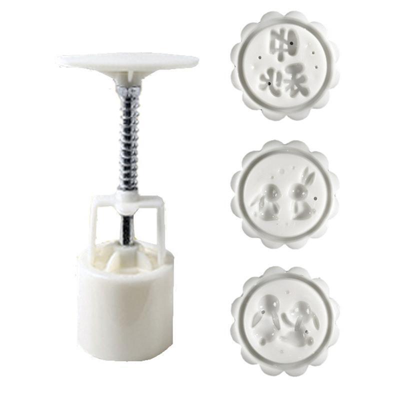 25g Plastic Mooncake Stamp Cute Rabbit Shape Mooncake Mold DIY Hand Press Moulds