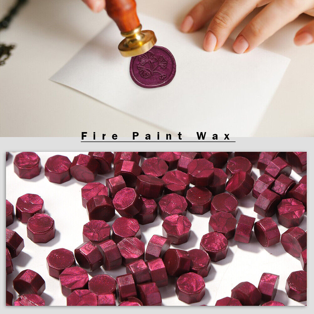 Fire Paint Sealing Wax Tablet Lacquer Seal Pill Envelope Decor (Purple Red)