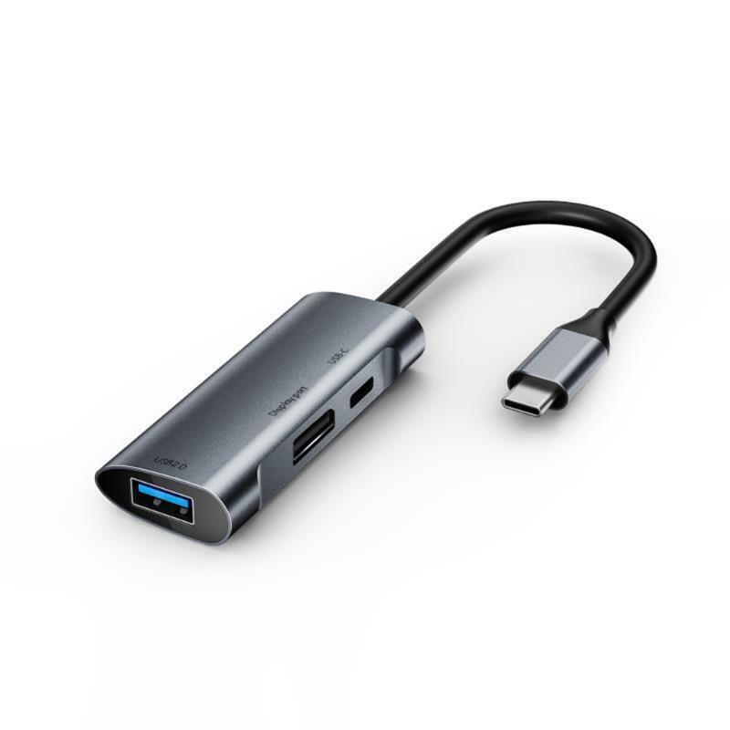 Upgrade New 3-in-1 Type C USB2.0 480Mbps Hub DisplayPort  Docking Station