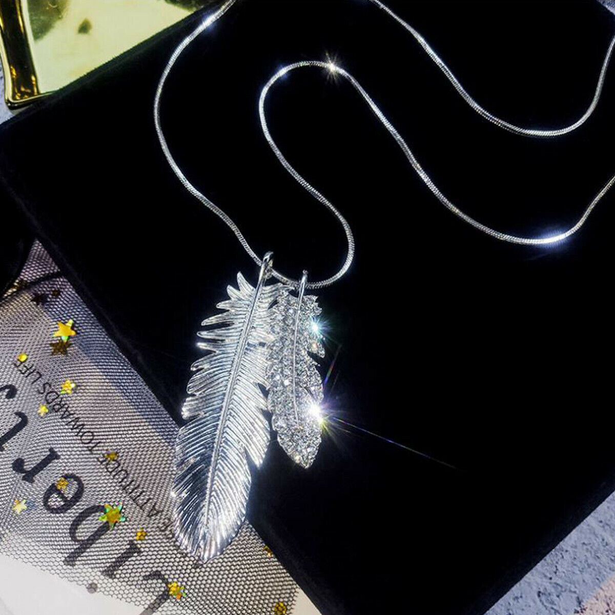 Fashion Women Crystal Rhinestone Pendant Long Sweater Chain Necklace Jewelry