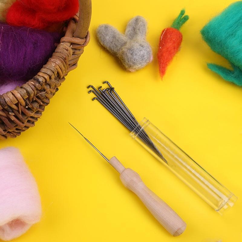 Felting Needles Sewing Needle Kit 20Pcs Wool Felt Pocked Needles with Handle