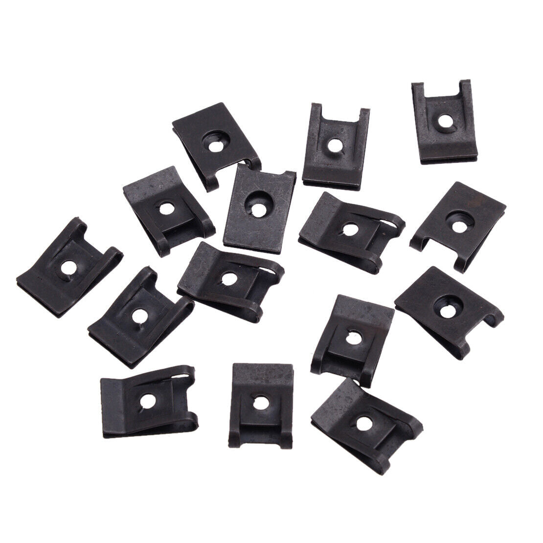 15 Sets Spring Metal U-type Clips with Screws Car Trim Panel Fasteners Fitting