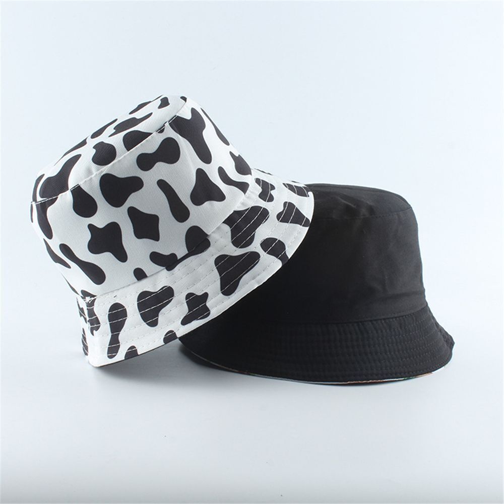 Sun Festival Cow Print Pattern Bucket Hat Summer Hats Fisherman's Caps Cotton