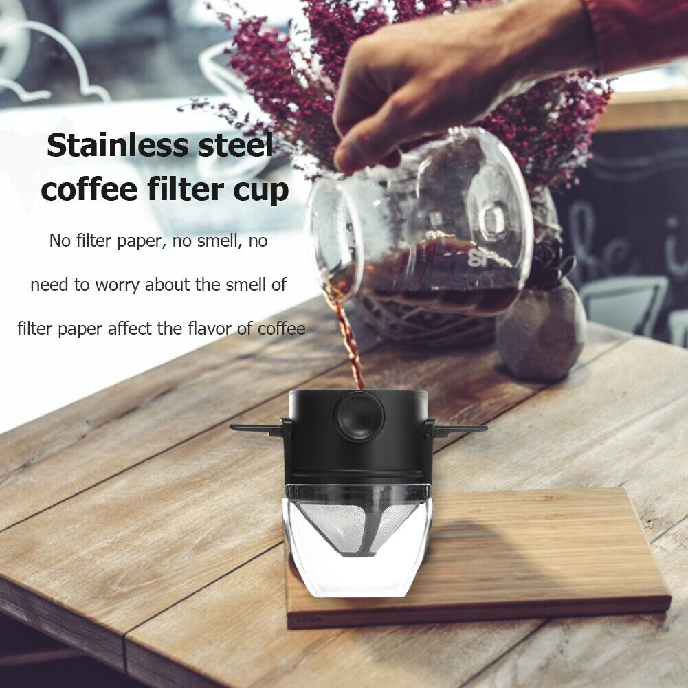 Reusable Stainless Steel Filter Cup Drip Coffee Holder Funnel Tea Infuser