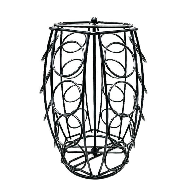 360 Degree Rotating Metal Coffee Capsule Storage Rack Pods Holder Stand