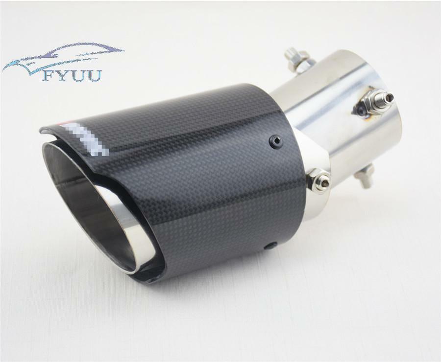 Real Carbon Fiber Exhaust Pipe Modified Glossy Bent Straight Angle Adjustable