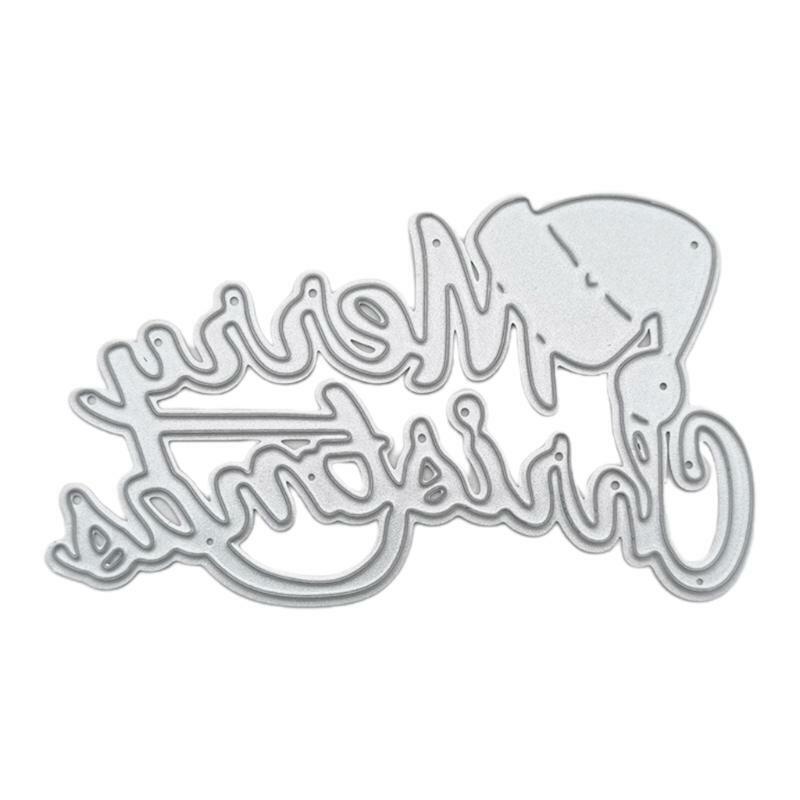 Merry Christmas Santa Hat Metal Cutting Dies Stencil DIY Scrapbooking Template
