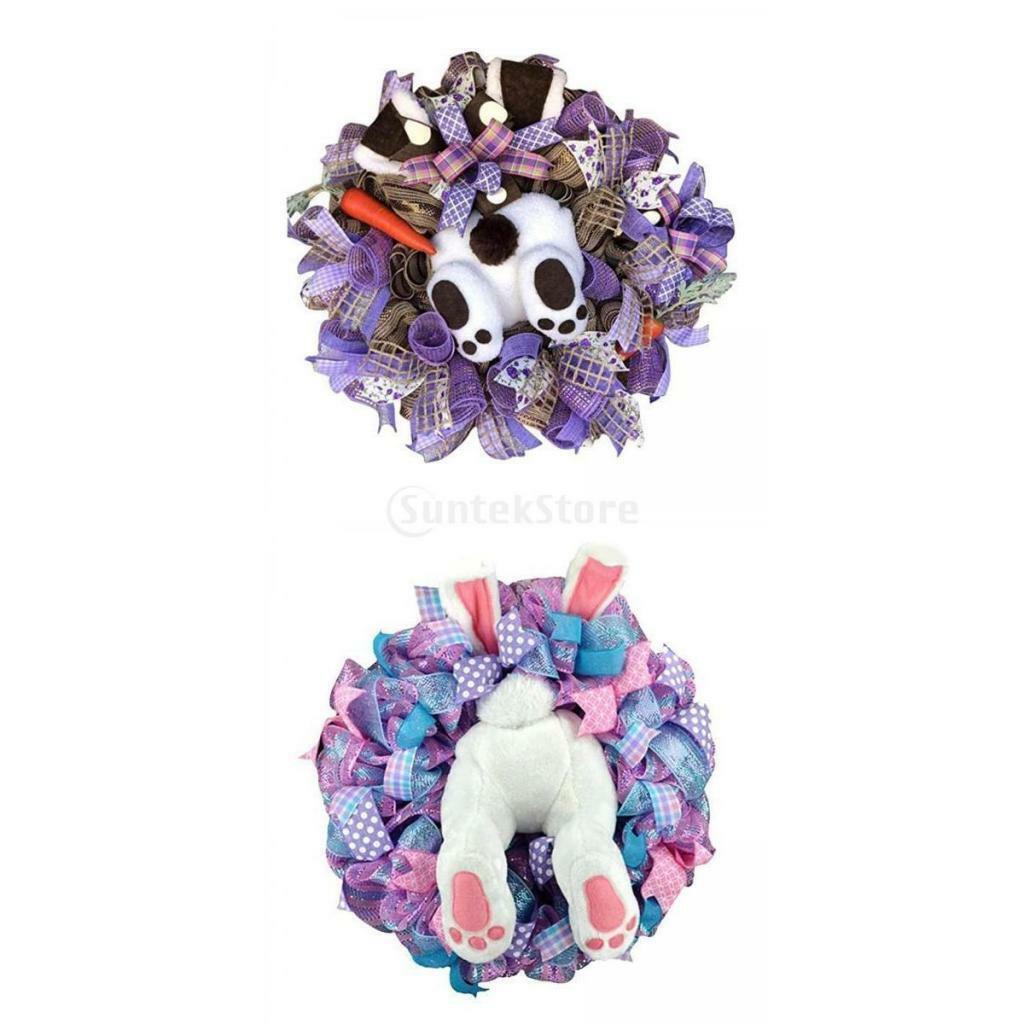 2pcs Easter Bunny Wreath  Spring Hanging Decor  Wreath Attachment