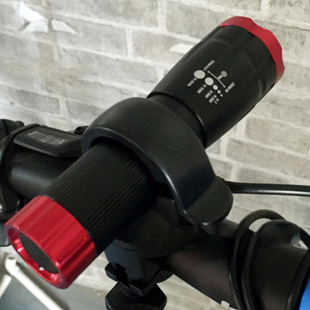 360-Degree Rotating Bicycle Handlebar Front Light Torch Clip Headlight Base