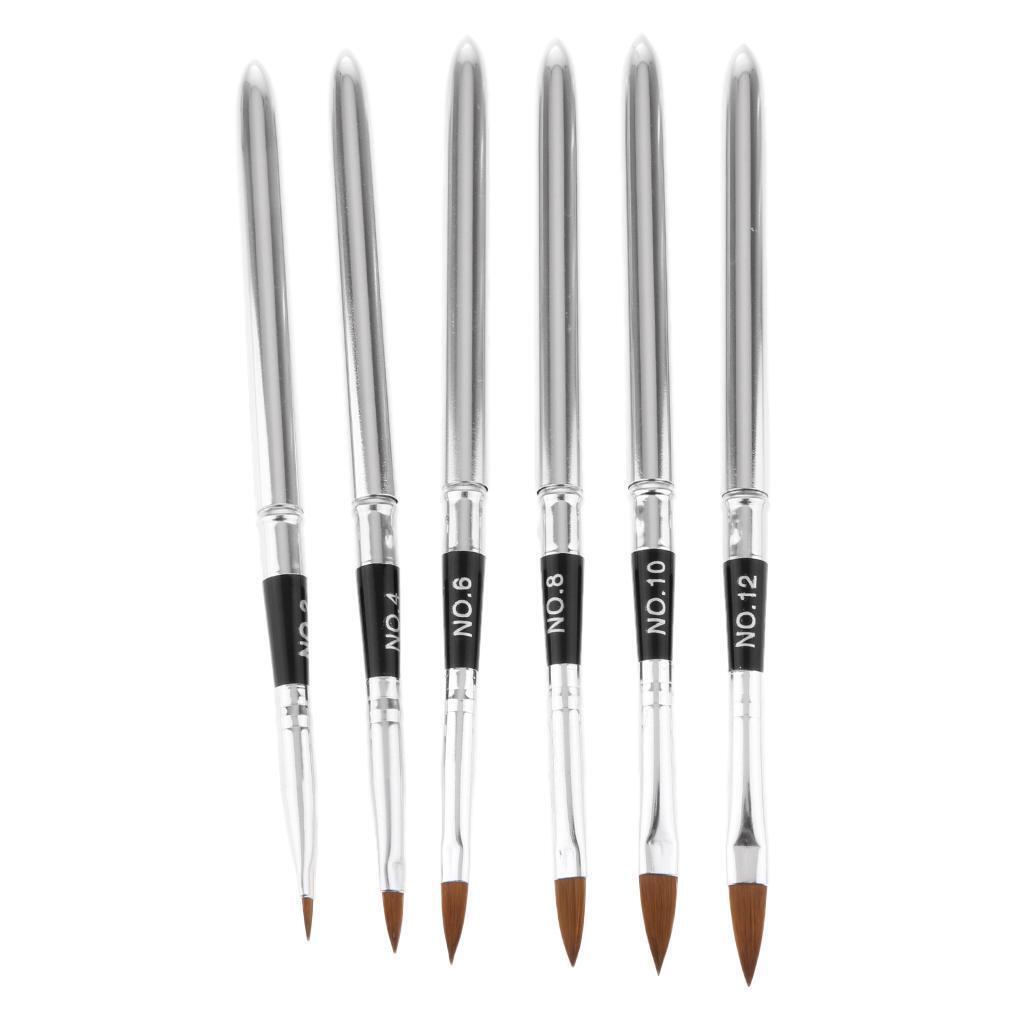 6pcs Mermaid Tail Stick UV Gel Polish Nails Art Drawing Painting Pen Brushes