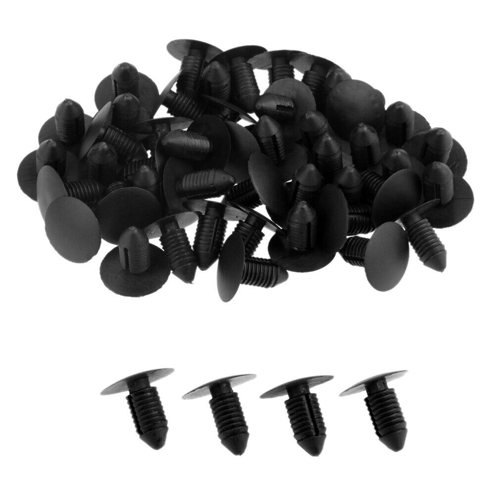 50Pcs Black Fasteners Plastic Rivets trim panels for door  fender bumper
