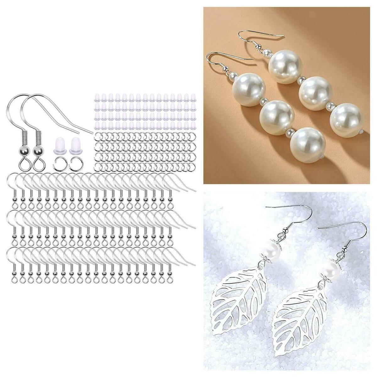 Earrings Hooks Set Jump Rings 150Pieces  Earring Backs Handmade
