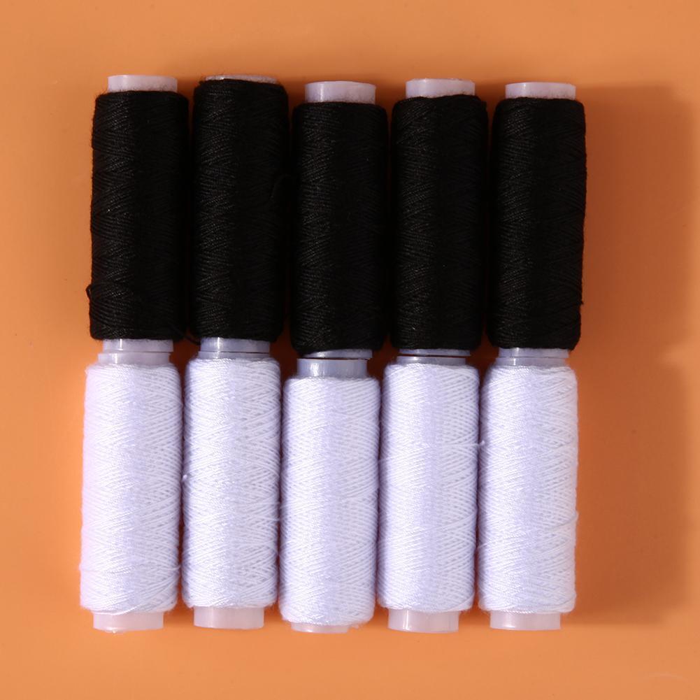 10pcs Hand Quilting Embroidery Sewing Thread for Home Stitch(Black+White)