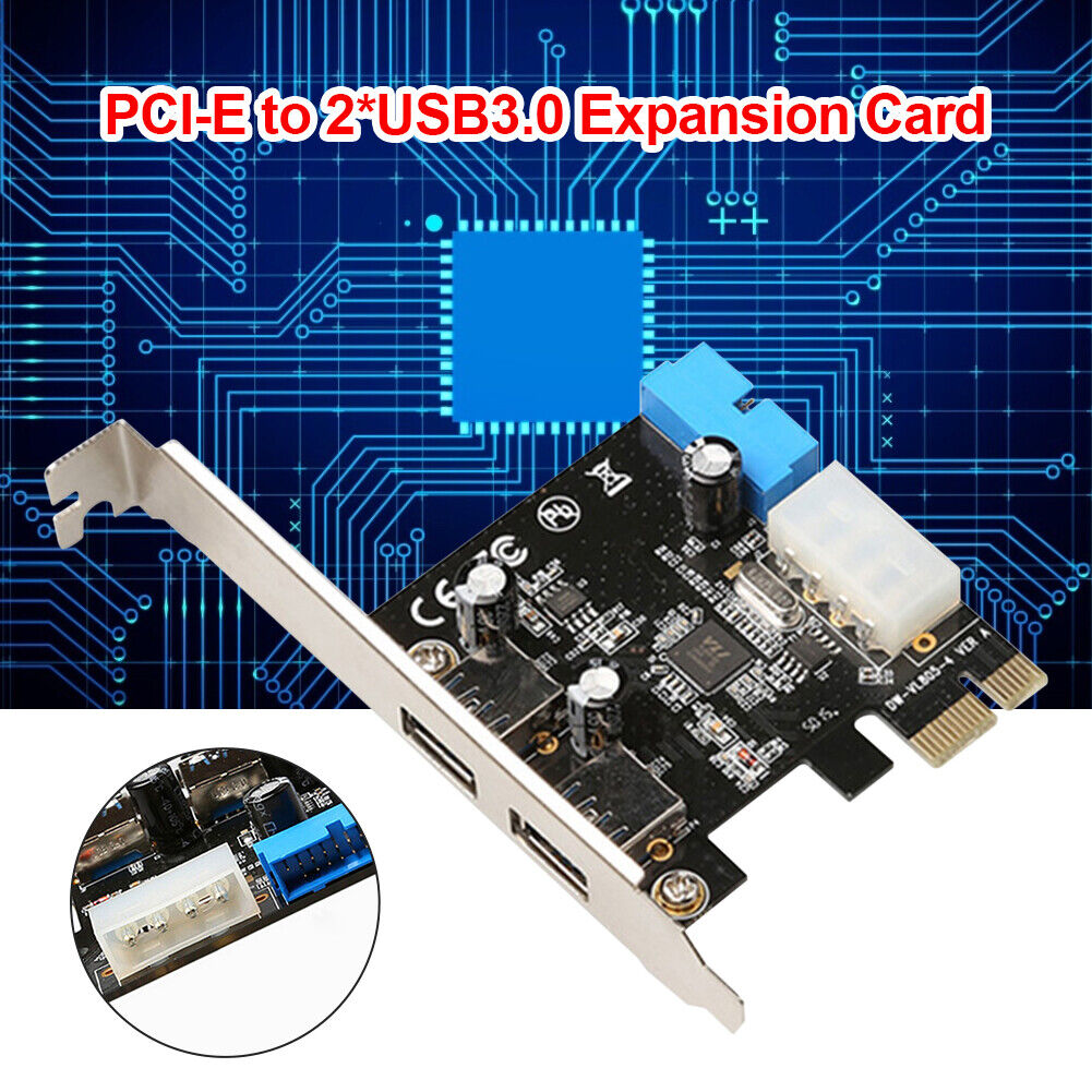 2 Ports USB PCIE Expansion Card PCI Express to USB 3.0 20Pin Hub Adapter