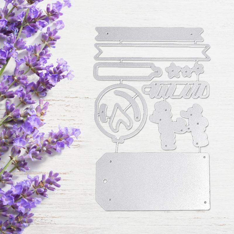 Birthday Tag Metal Cutting Dies Handmade Crafts DIY Scrapbooking Embossing