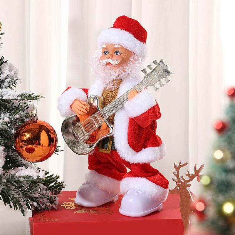 Musical Santa Claus Plays Guitar Electric Music Ornaments Christmas Xmas Gift