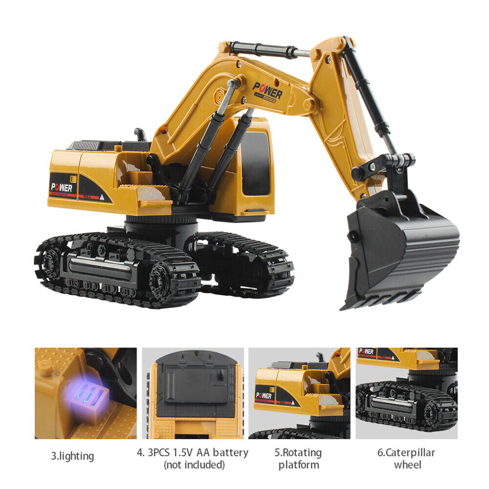 5CH RC Excavator 1/24 Engineering Crawler Car Vehicle with Light Music