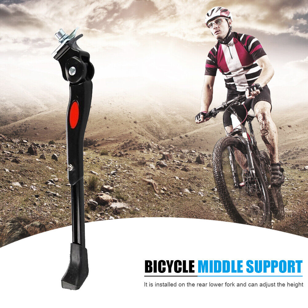 MTB Road Bike Side Parking Support Stand Adjustable Bicycle Kickstand Black