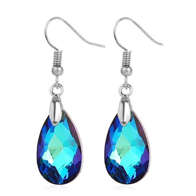 Teardrop Crystal Drop Dangle Earrings  Dangle Earrings Set Aesthetic Gradient