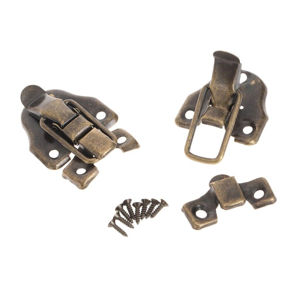 Durable 4pcs Bronze Chest Suitcase Jewelry Box Hasp Lock Latch Catch Clamp Clip