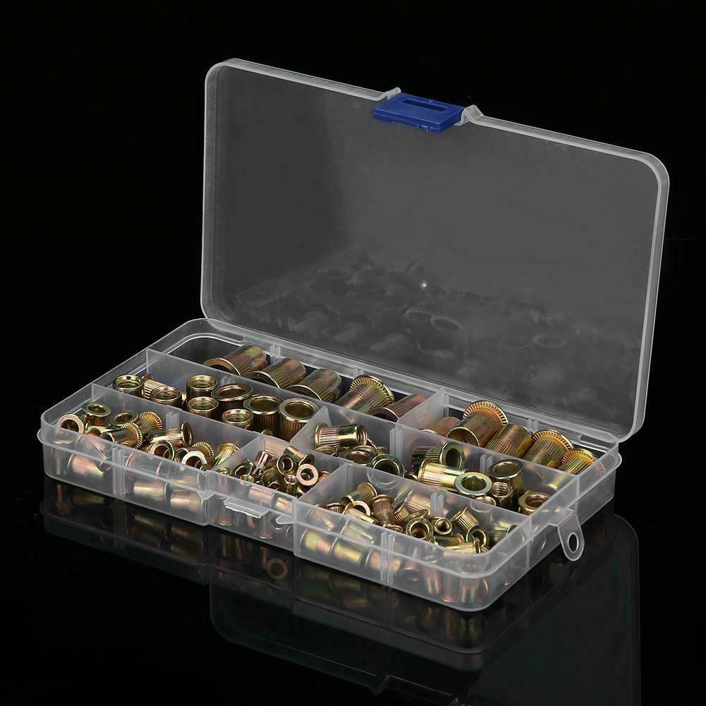 150 PCs Carbon Steel Rivet Nut Kit Metric M3 M4 M5 M6 M8 M10 M12Zinc plated carb