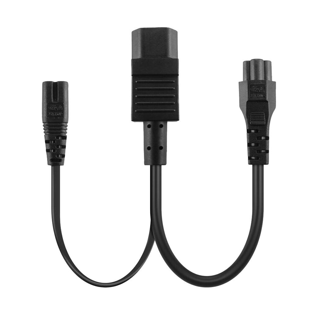New IEC320-C14 TO C7+C5 Splitter AC  Extension 1-to-2 Cable 3-pin