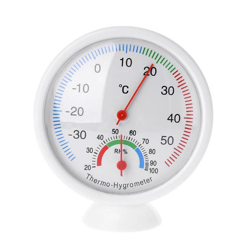Clock-shaped Thermometer Humidity Meter Temperature Hygrometer Indoor Outdoor