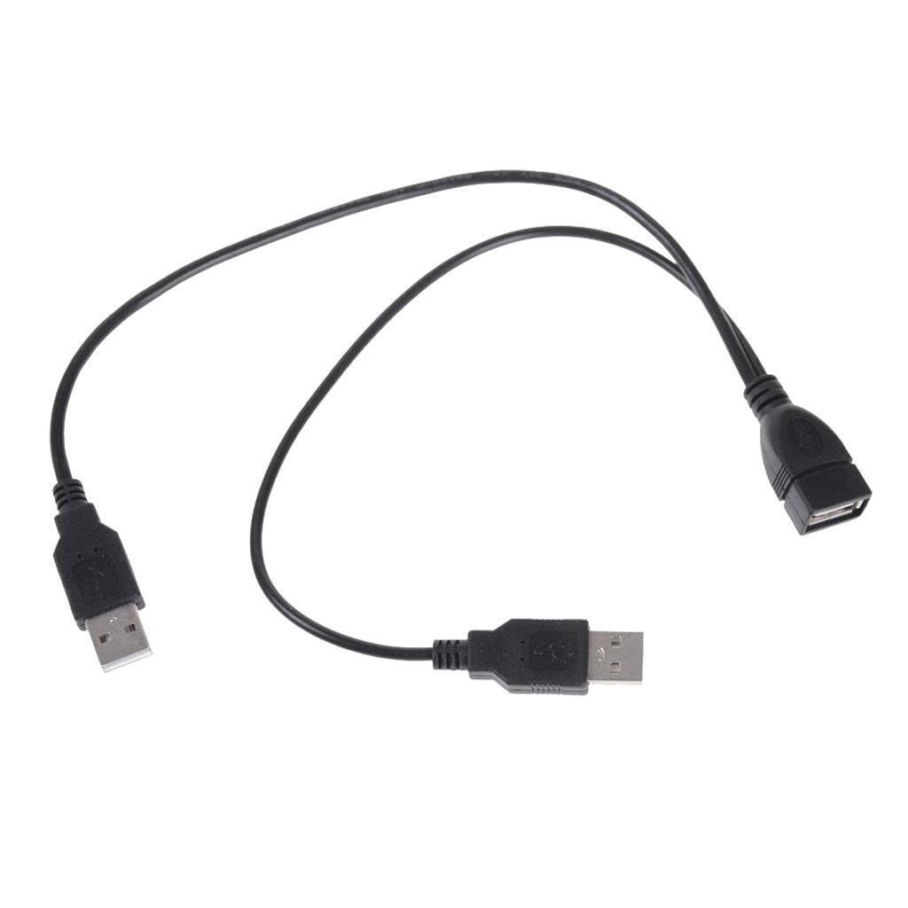 USB 2.0 socket to two USB male splitter hub charger data cables