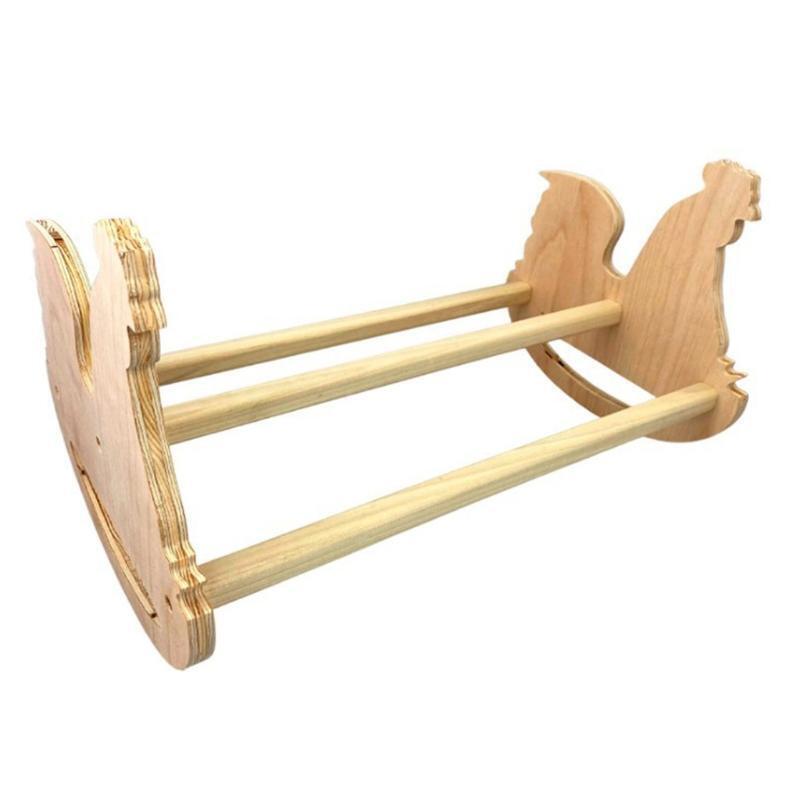 Coop Chicken Rocking Roosting Bar Solid Strong Natural Wooden Swing Ladder Perch