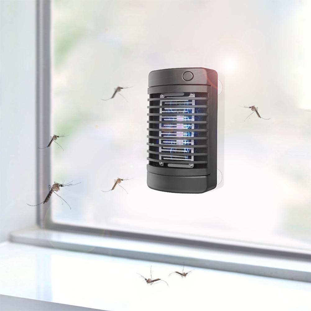 4LED Solar Mosquito Killer Lamp Electric Shock Insect Zapper Fly Trap Light