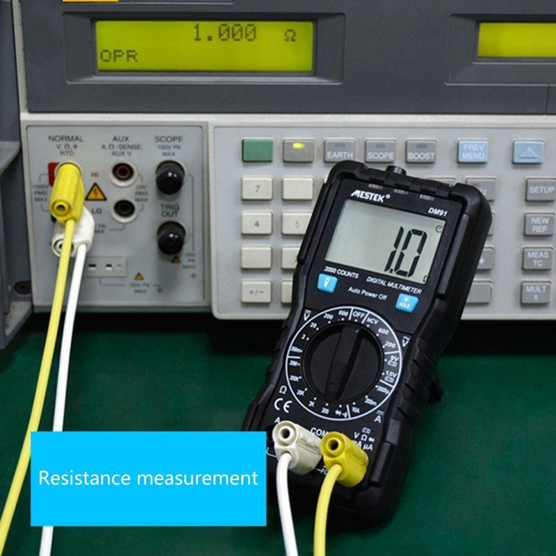 Handhled Multimeter Manual Range NCV Function Measures Voltage Current Ohm