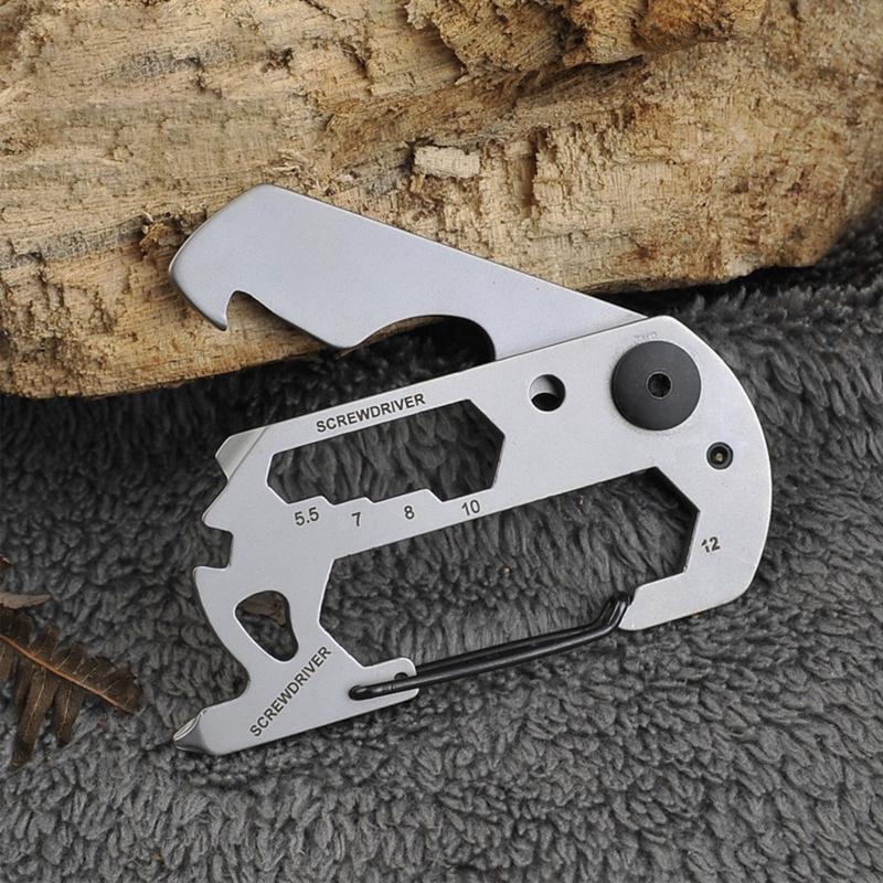 Carabiner Clip, Stainless Keychain Clip Multifunctional Bottle Opener Keychain