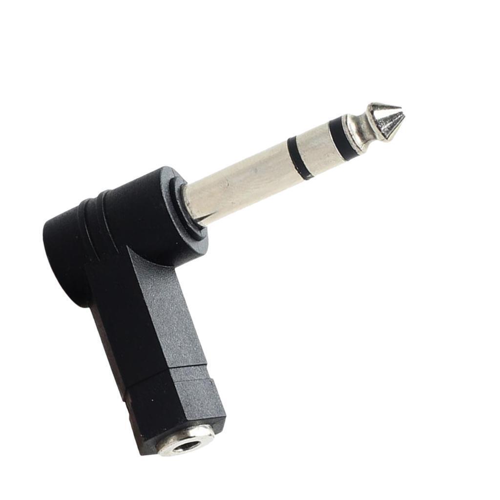 New 3.5mm Female to 6.35mm 1/4"Male Right Angle Headphone Adapter Plug, New