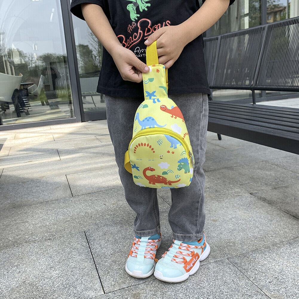 Children Cute Cartoon Print Nylon Chest Bags Mini Crossbody Bags (Yellow)
