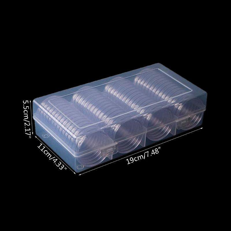 60 Pcs Clear Round 41mm Direct Fit Coin Capsules Holder Display Collection Case