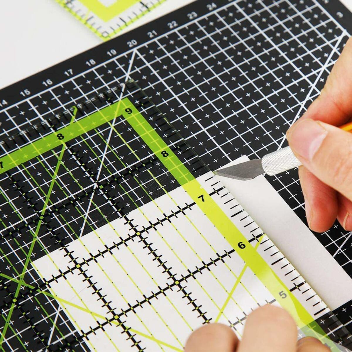 3 Pieces Quilting Ruler Handle Tool Adsorption Ruler  Sewing DIY