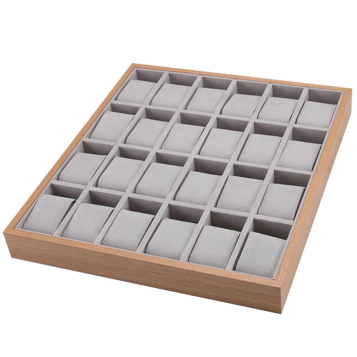 Watch Tray Jewelry Bracelet Display Collection 24 Grid for Countertop Man