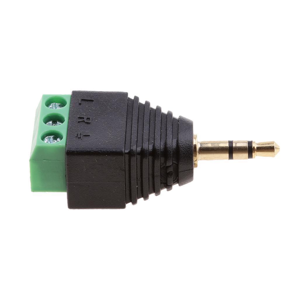 20 Packs 3.5mm 3 Pole Stereo Audio Vedio Male to 3 Screw Terminal